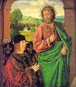 Master of Moulins Pierre II, Duke of Bourbon, Presented by St. Peter oil painting artist